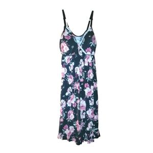 Secret Treasures Floral Black and Pink Women's Nightgown